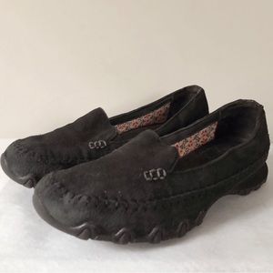 Skechers Relaxed fit black suede slip on mocassin